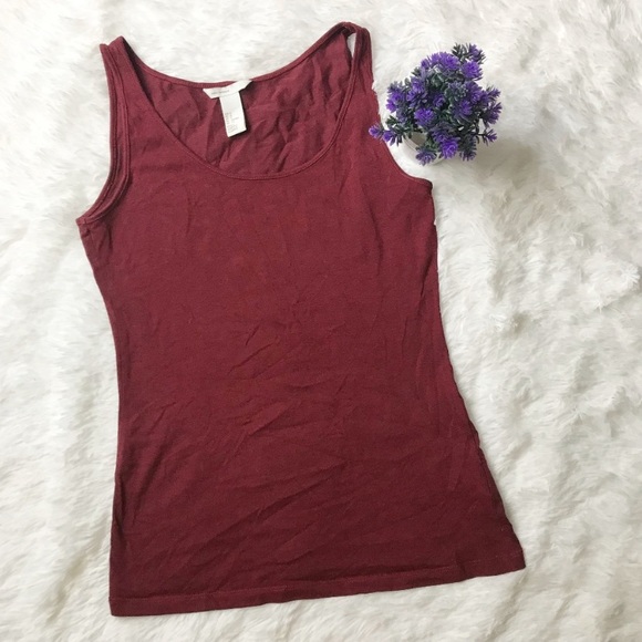 H&M Tops - ✨ H&M Basics Burgundy Tank Top✨